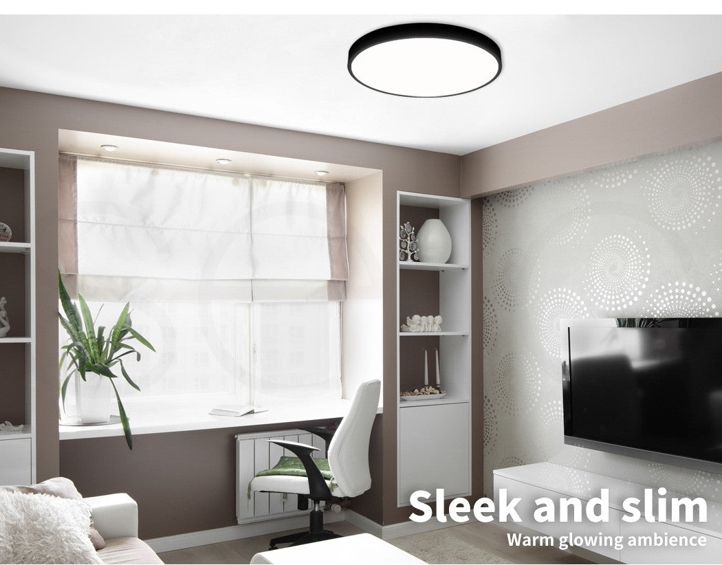Emitto Ultra-Thin 5Cm LED Ceiling down Light Surface Mount Living Room Black 30W