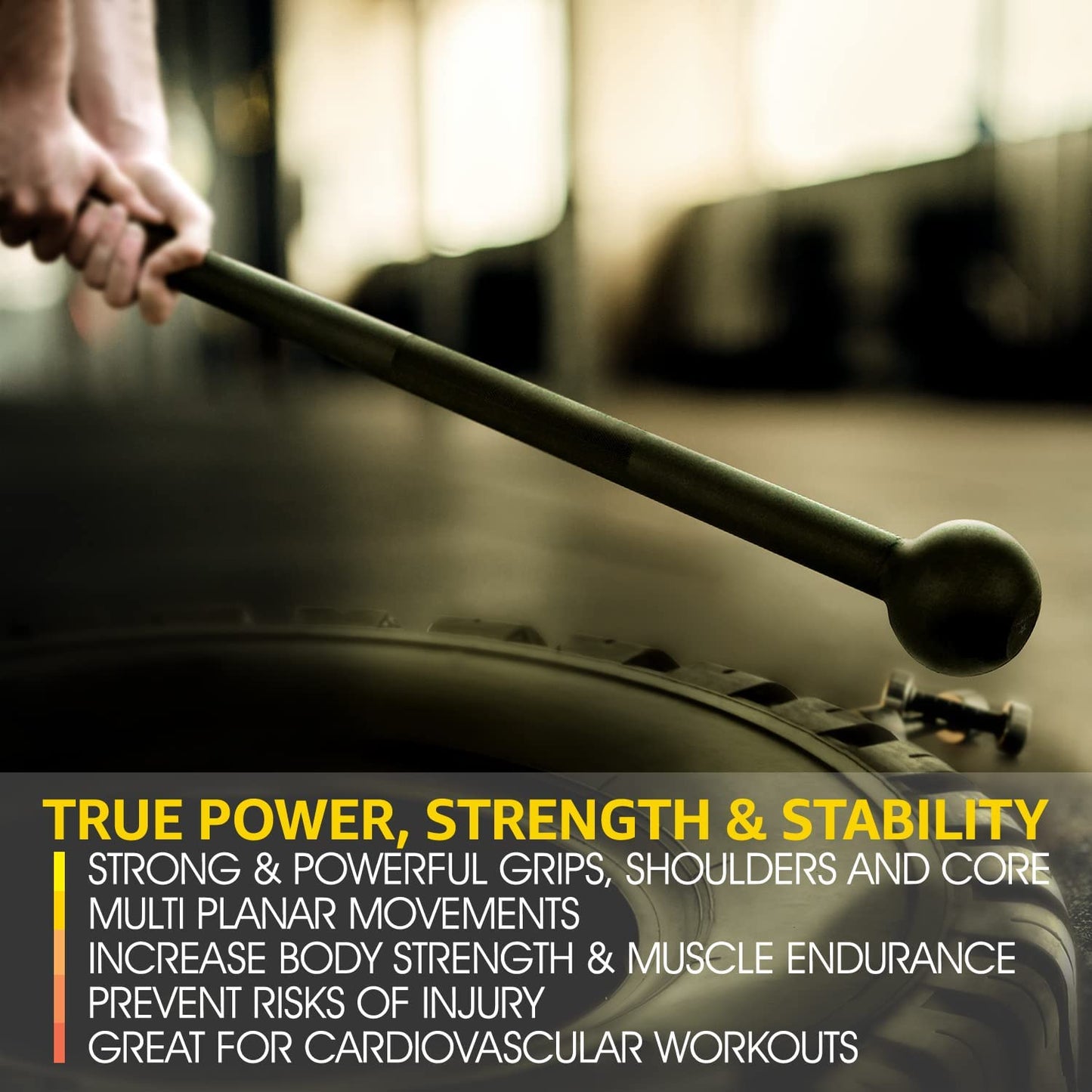 Steel Mace Bell for Strength Training, Shoulder, Grips & Forearms Workouts - Weight Available: 5, 7, 10, 15, 20, 25, 30 Lbs