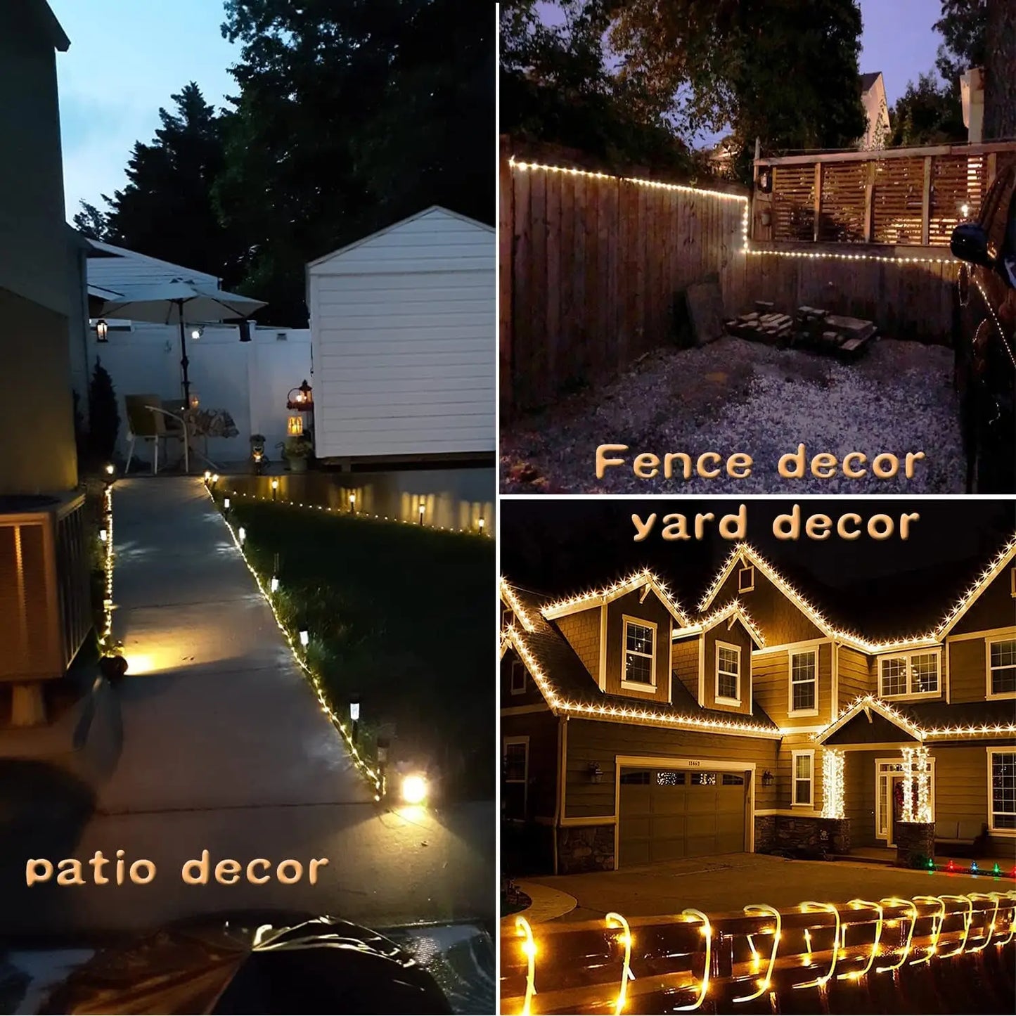 Outdoor Solar Tube Rope Led Light Garden Christmas Decoration Fairy String Light 32M/22M/12M/7M Outdoor Wedding Party Led Lamp