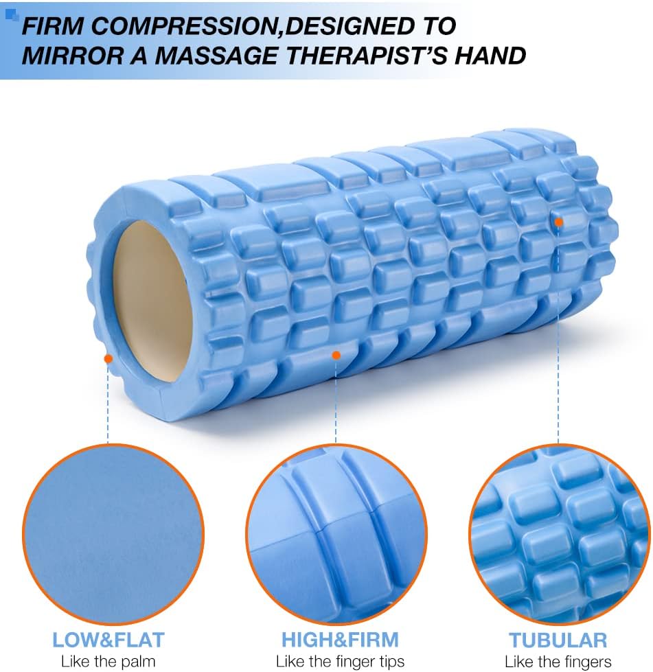 Foam Roller, EVA Muscle Roller for Yoga Pilates Back Exercise Physical Therapy 30 X 10 Cm Blue