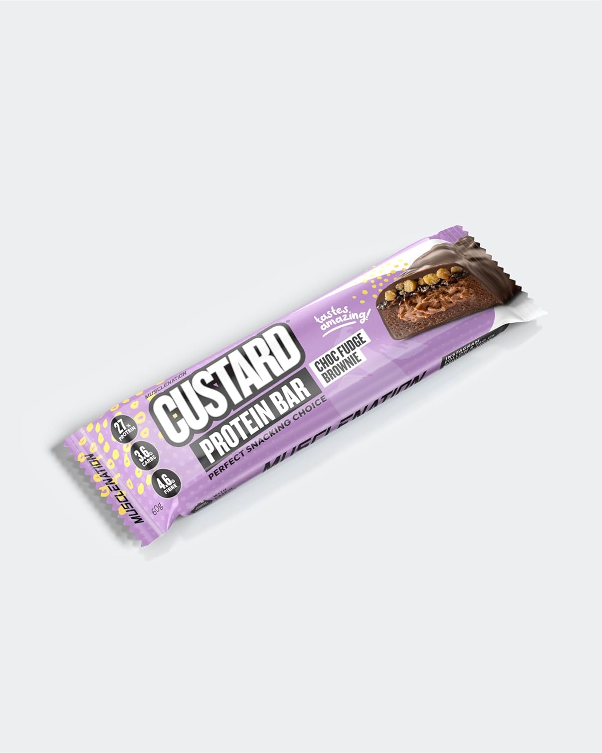 Choc Fudge Brownie Custard Protein Bars – High Protein Snack with Gooey Brownie Layer 12 X 60G