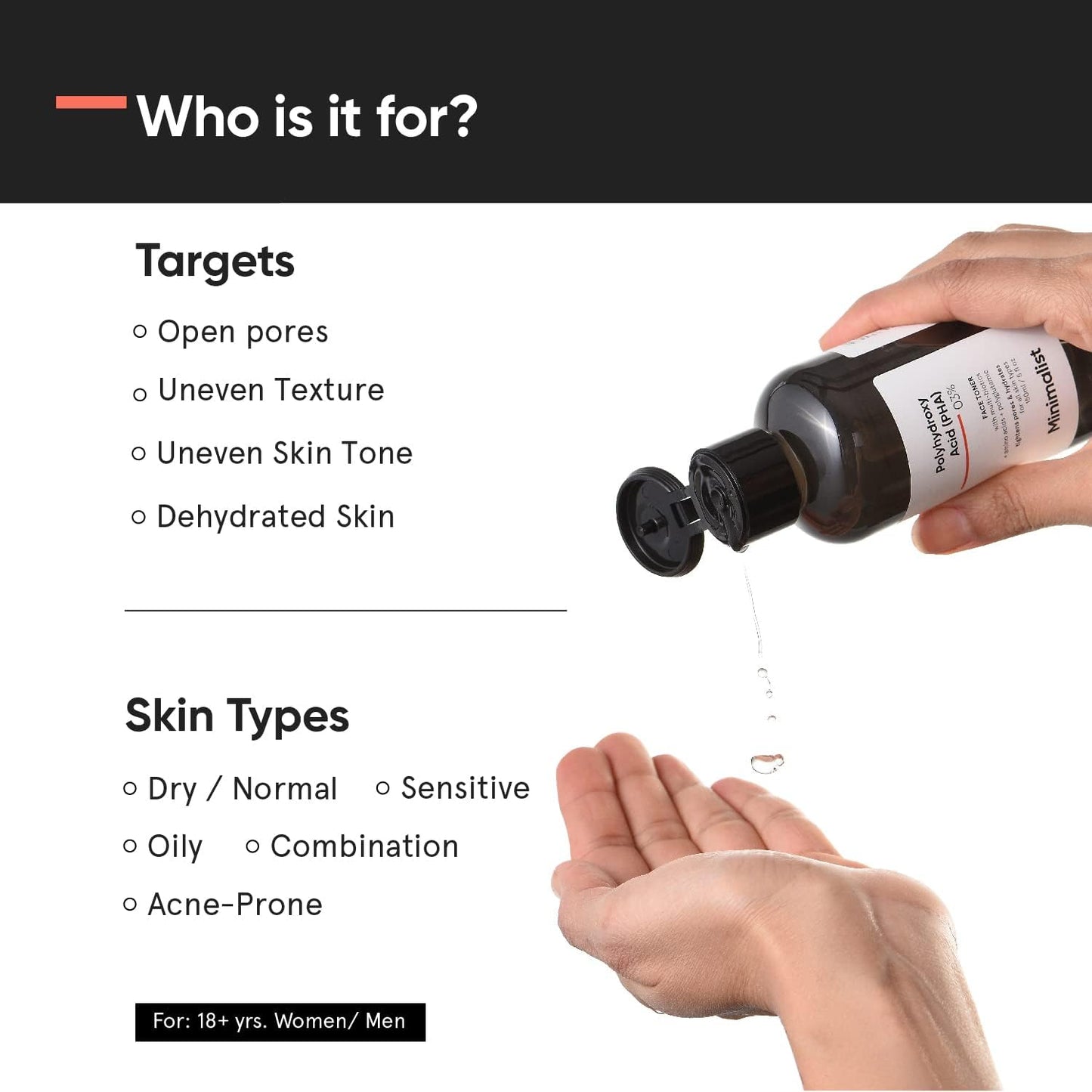 PHA 03% Toner for Pore Tightening & Mild Exfoliation | Hydrating Face Toner for Glowing Skin | Alcohol Free | for Oily, Acne Prone Skin | 150 Ml, 5 Fl Oz (Pack of 1)