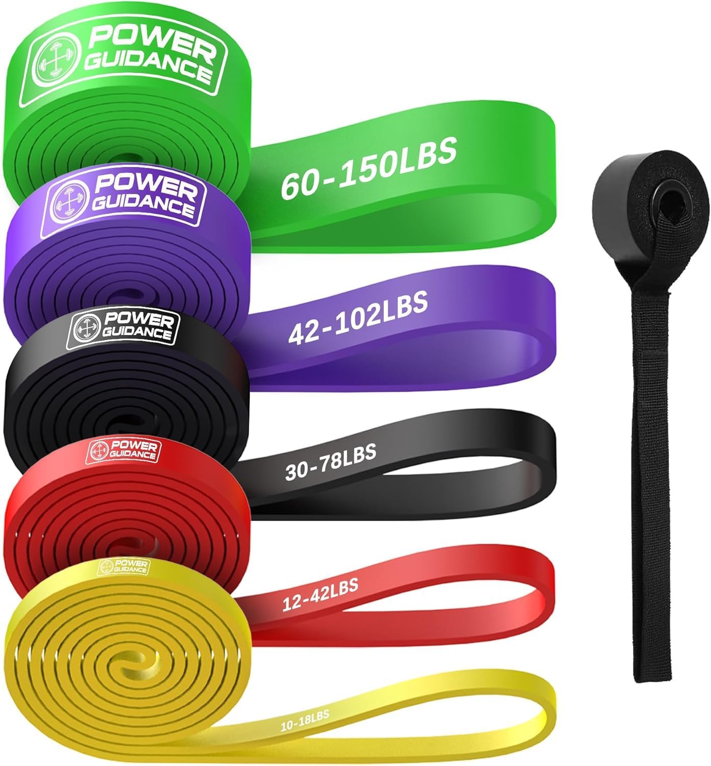 Resistance Bands, Set of 5 Pull up Bands, Pull up Assistance Bands, Exercise Bands, Resistance Bands Set for Legs, Working Out, Muscle Training, Physical Therapy, Shape Body