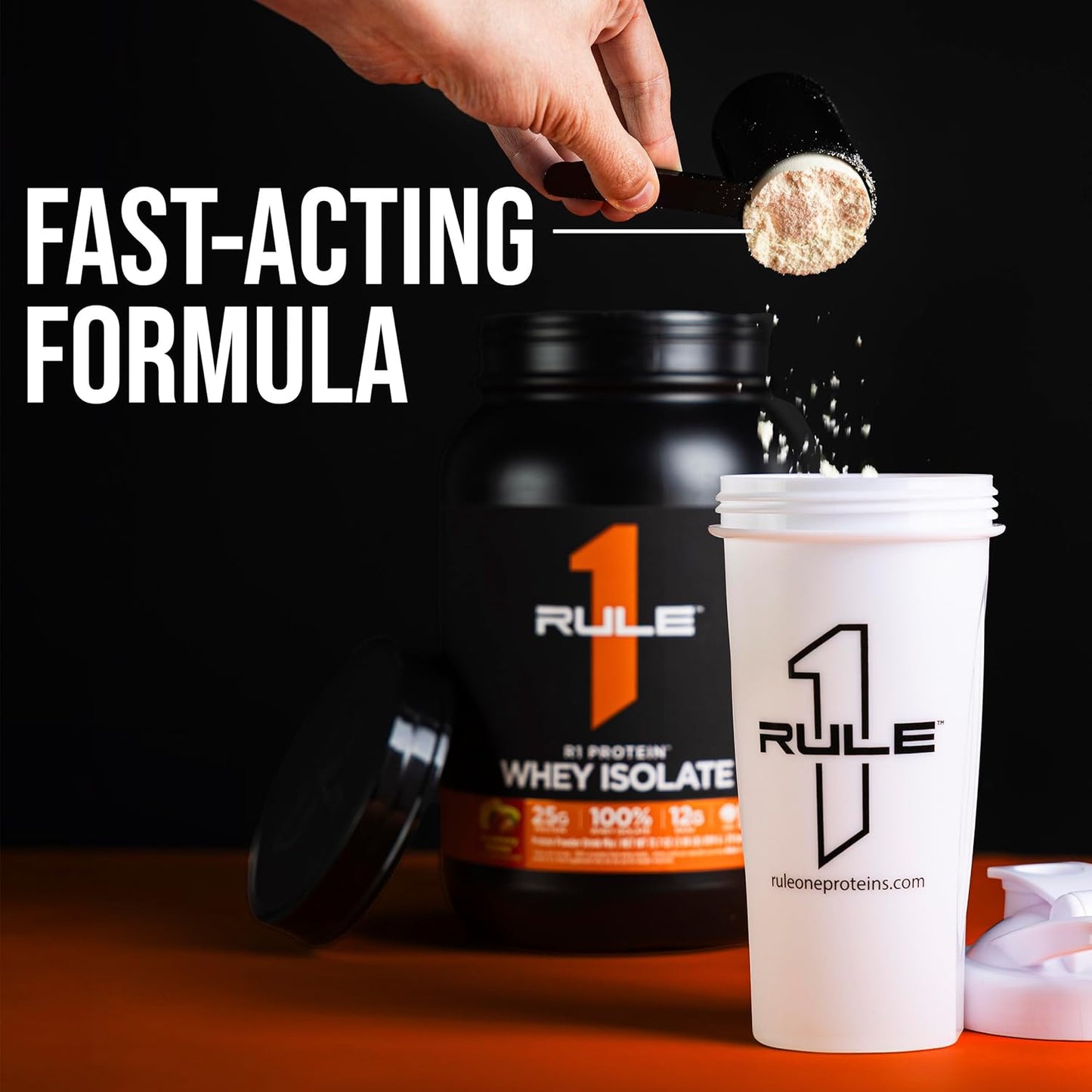R1 100% Whey Protein Isolate and Hydrolysate Protein Powder 1.98 Lb, Chocolate Fudge (28 Servings)