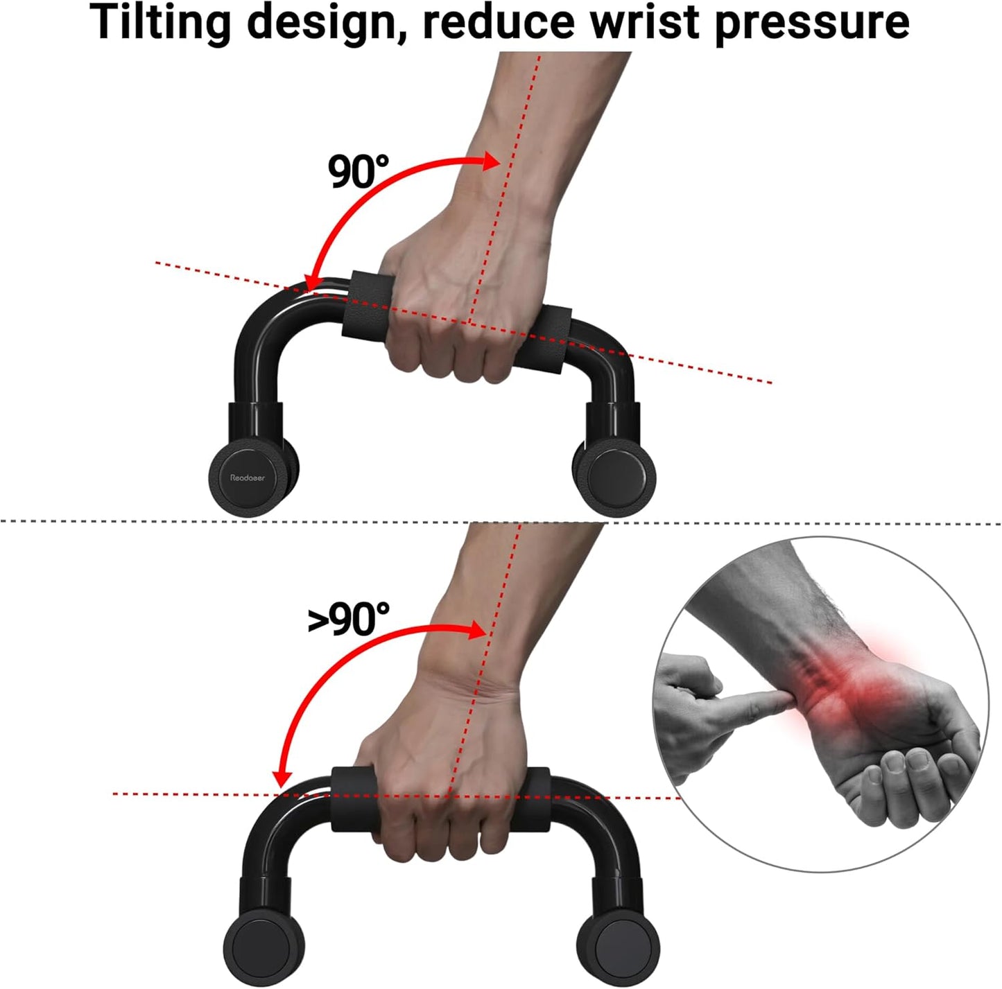 Push up Bars Gym Exercise Equipment Fitness 1 Pair Pushup Handles with Cushioned Foam Grip and Non-Slip Sturdy Structure
