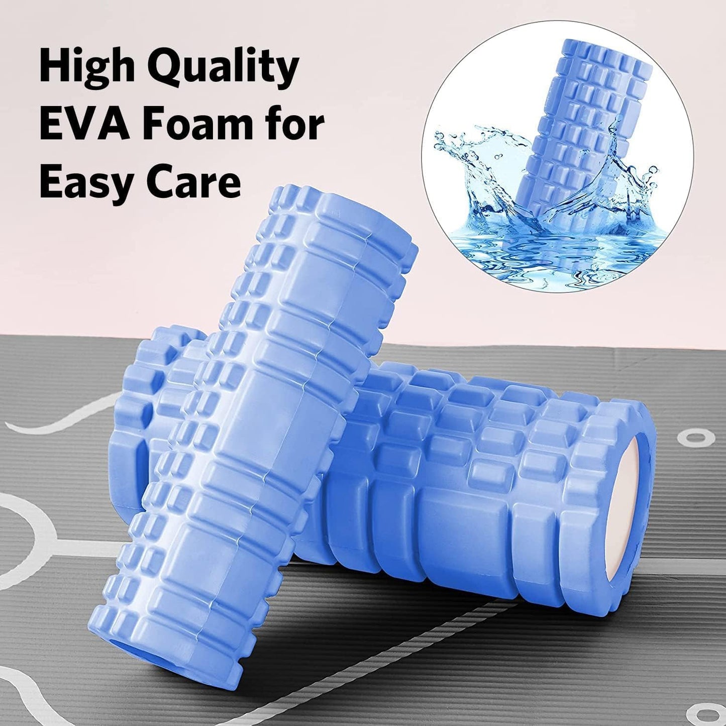 Foam Roller, EVA Muscle Roller for Yoga Pilates Back Exercise Physical Therapy 30 X 10 Cm Blue