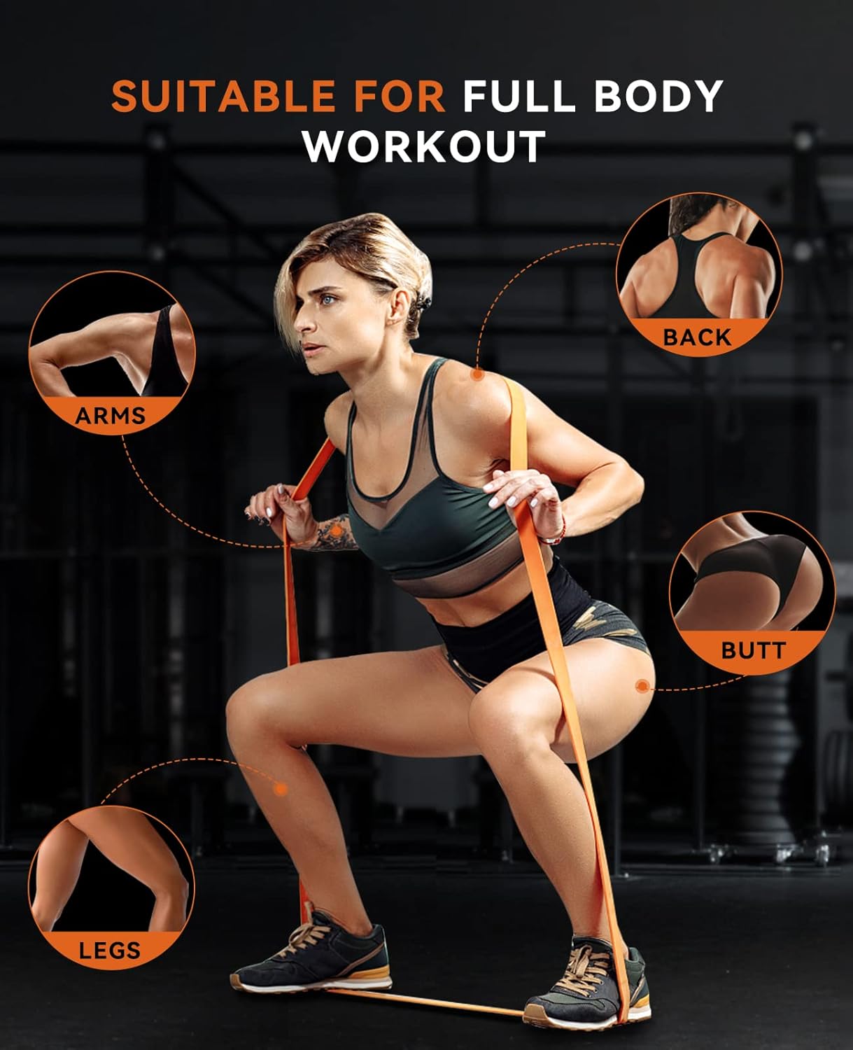 Pull up Assistance Bands, Resistance Heavy Duty Workout Exercise Stretch Fitness Bands Assist Set for Body, Instruction Guide and Carry Bag Included