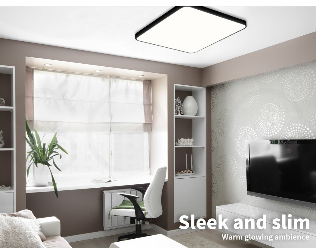 Emitto Ultra-Thin 5Cm LED Ceiling down Light Surface Mount Living Room Black 27W