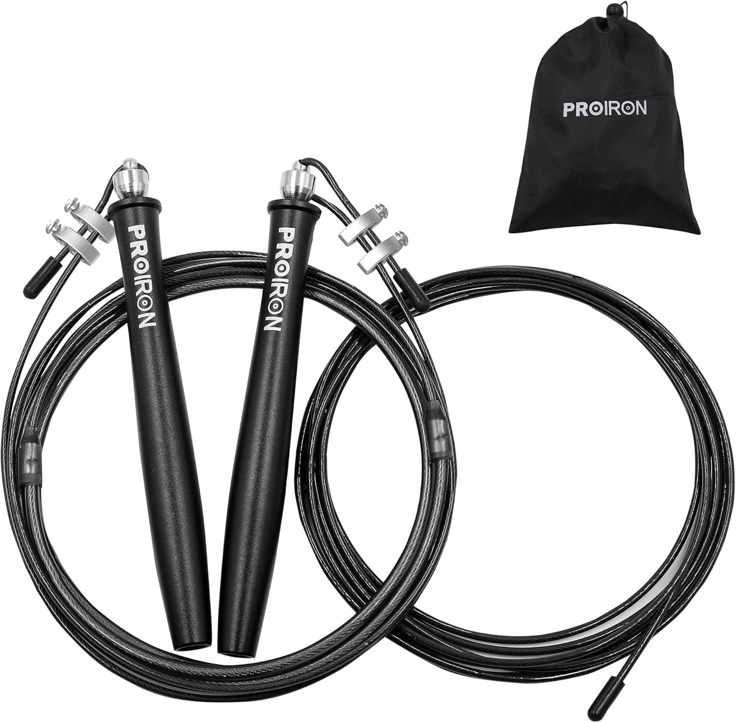 Skipping Rope Speed Jump Rope Double 360° Swivel Ball Bearings Tangle-Free with Aluminum Handle Adjustable Jumping Rope (2 Cables) for Cardio Exercise, Double Unders, Boxing, MMA, Crossfit Training-Men and Women