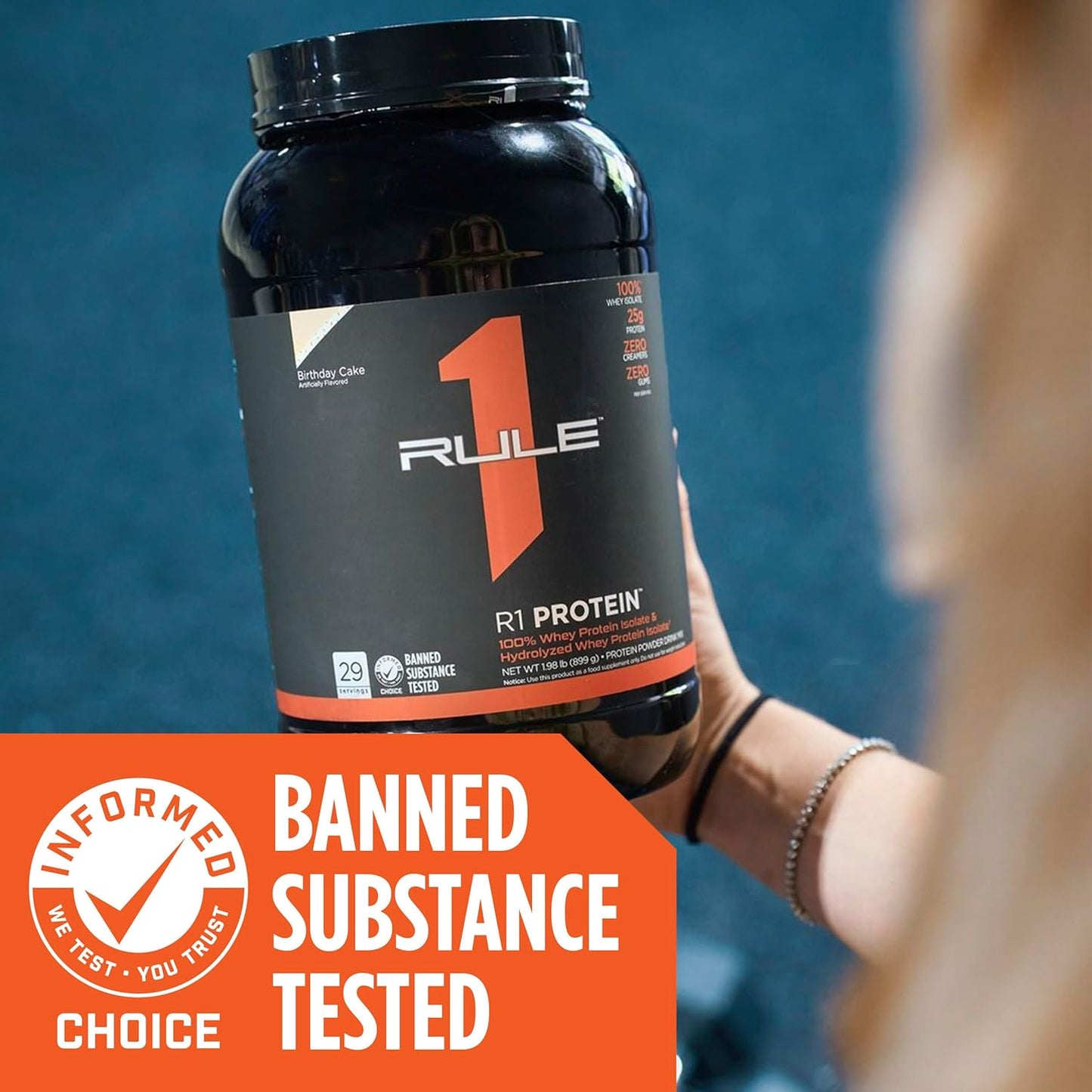 R1 100% Whey Protein Isolate and Hydrolysate Protein Powder 1.98 Lb, Chocolate Fudge (28 Servings)