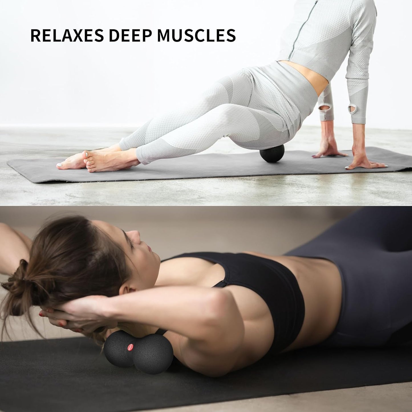 5 in 1 Foam Roller Set for Deep Tissue EPP Muscle Massage, Trigger Point Fitness Exercise Patented Foam Roller, Massage Roller, Massage Ball, Peanut Massage Ball,Mini Rolle for Whole Body Release(Black)
