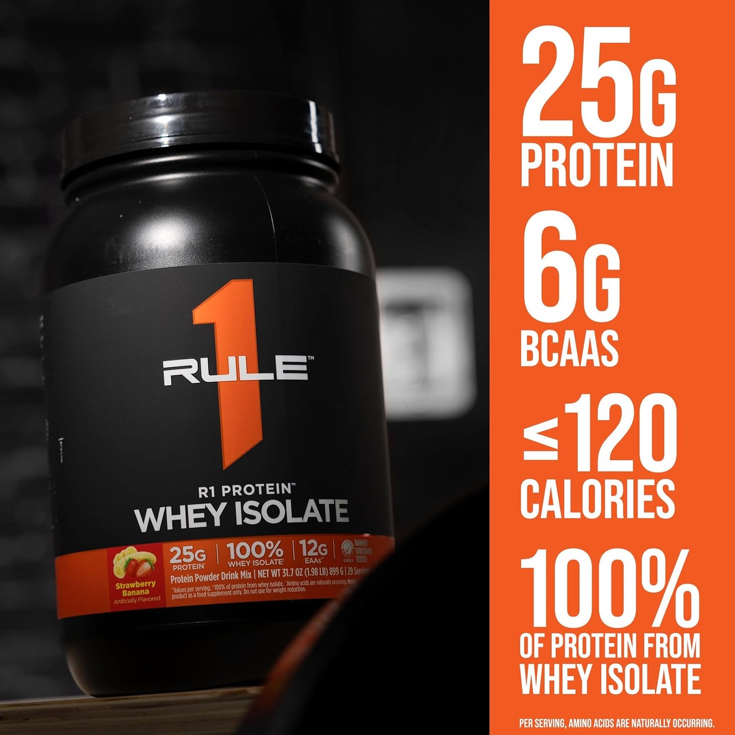 R1 100% Whey Protein Isolate and Hydrolysate Protein Powder 1.98 Lb, Chocolate Fudge (28 Servings)