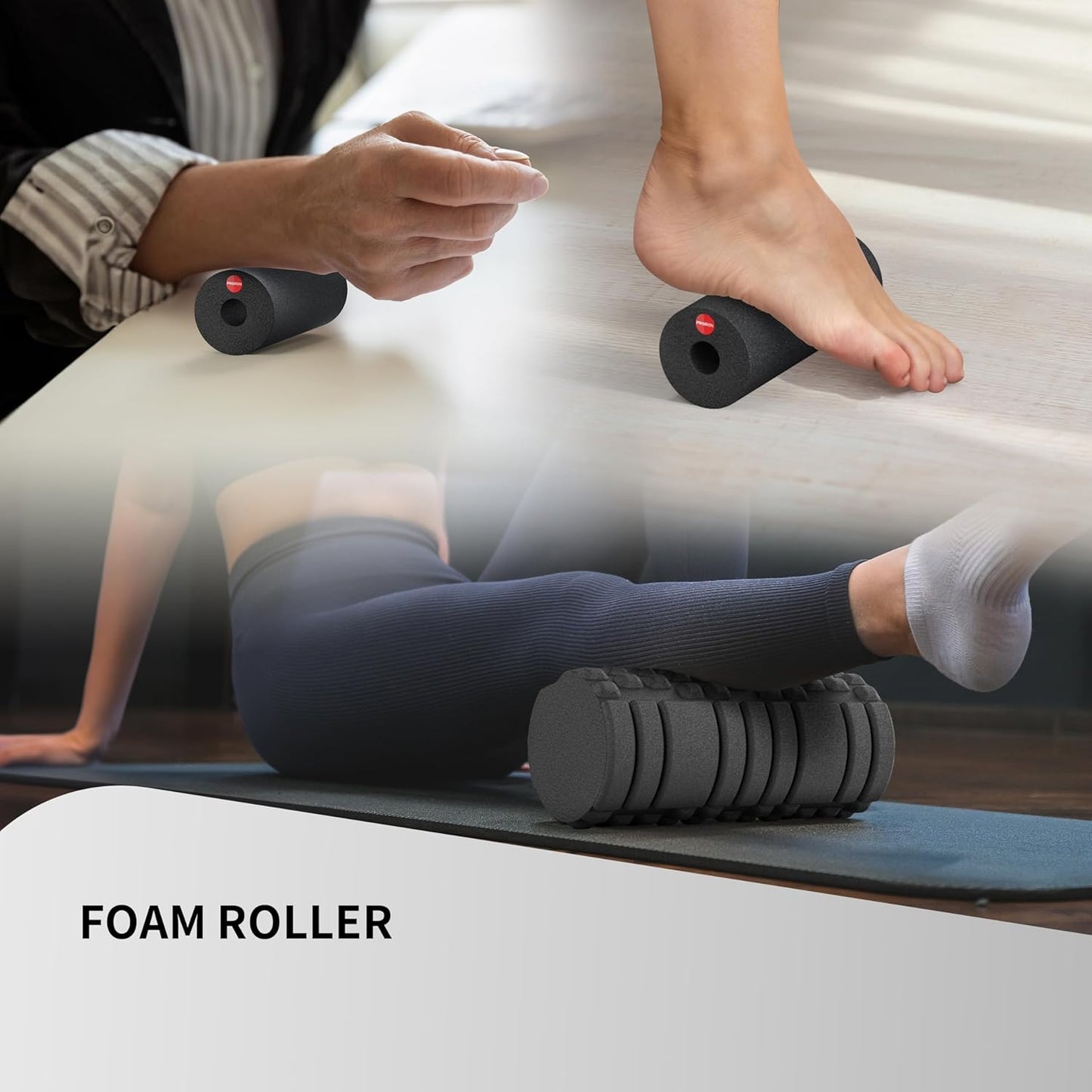 5 in 1 Foam Roller Set for Deep Tissue EPP Muscle Massage, Trigger Point Fitness Exercise Patented Foam Roller, Massage Roller, Massage Ball, Peanut Massage Ball,Mini Rolle for Whole Body Release(Black)