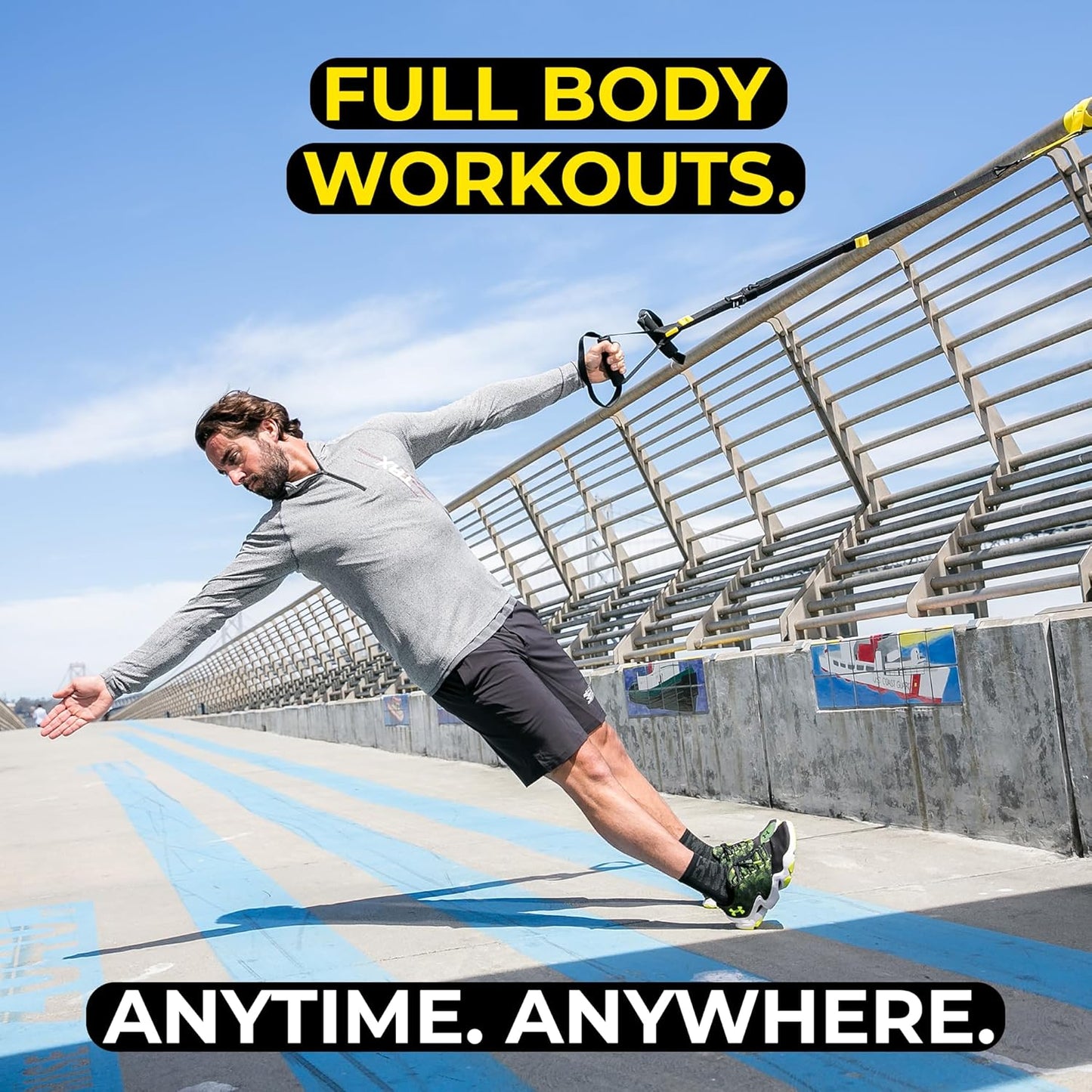 GO Suspension Trainer System: Lightweight & Portable| Full Body Workouts, All Levels & All Goals| Includes Get Started Poster, 2 Workout Guides & Indoor/Outdoor Anchors