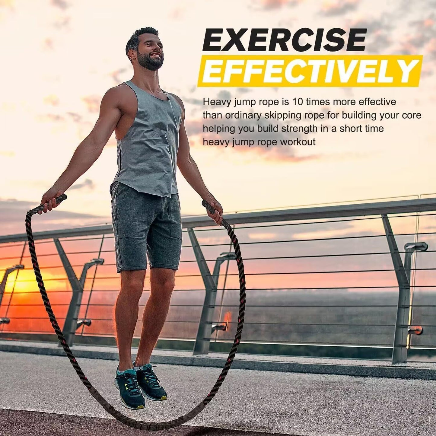 Jump Rope, Weighted Jump Ropes for Men Women, 2.8Lb 5Lb Heavy Skipping Rope for Exercise