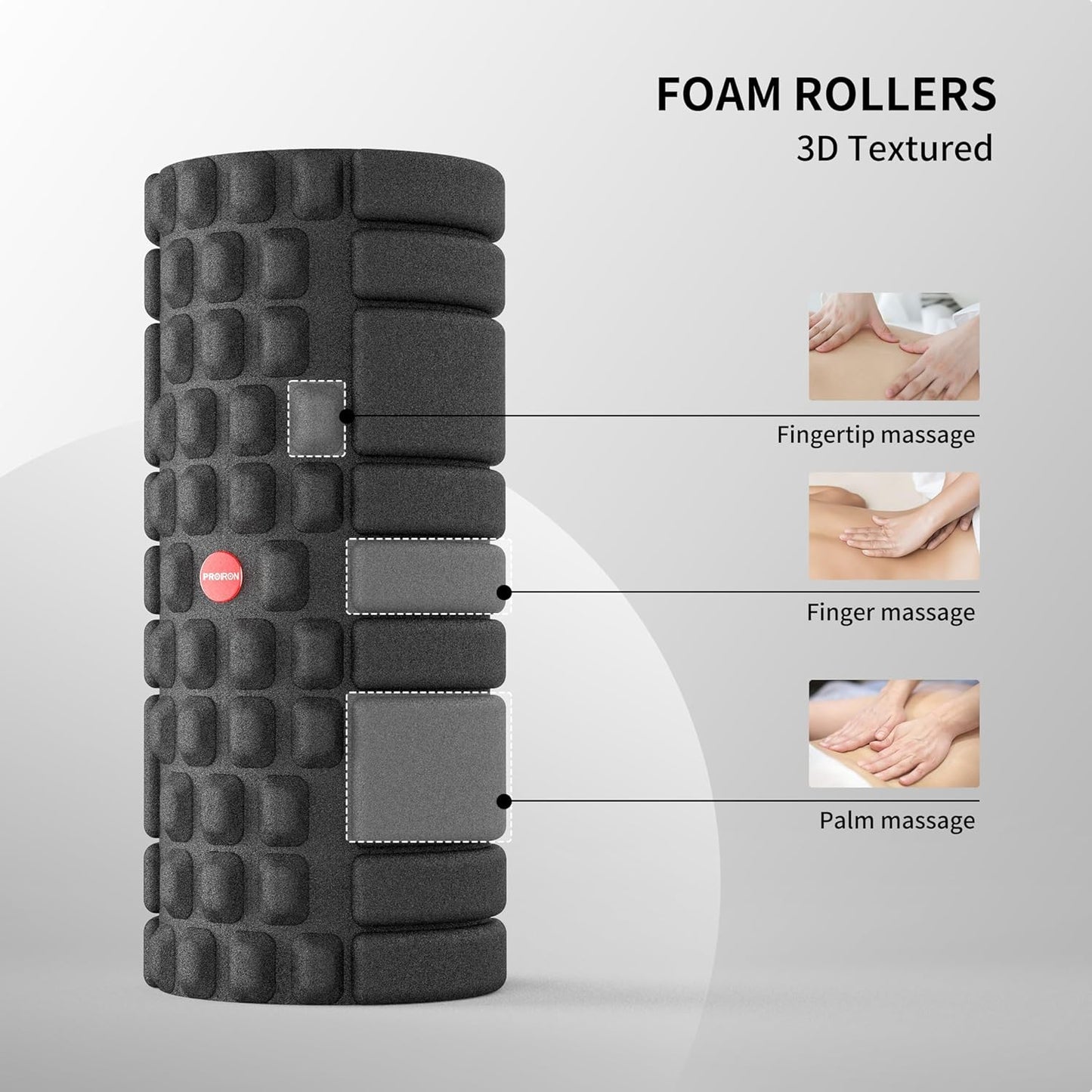 5 in 1 Foam Roller Set for Deep Tissue EPP Muscle Massage, Trigger Point Fitness Exercise Patented Foam Roller, Massage Roller, Massage Ball, Peanut Massage Ball,Mini Rolle for Whole Body Release(Black)