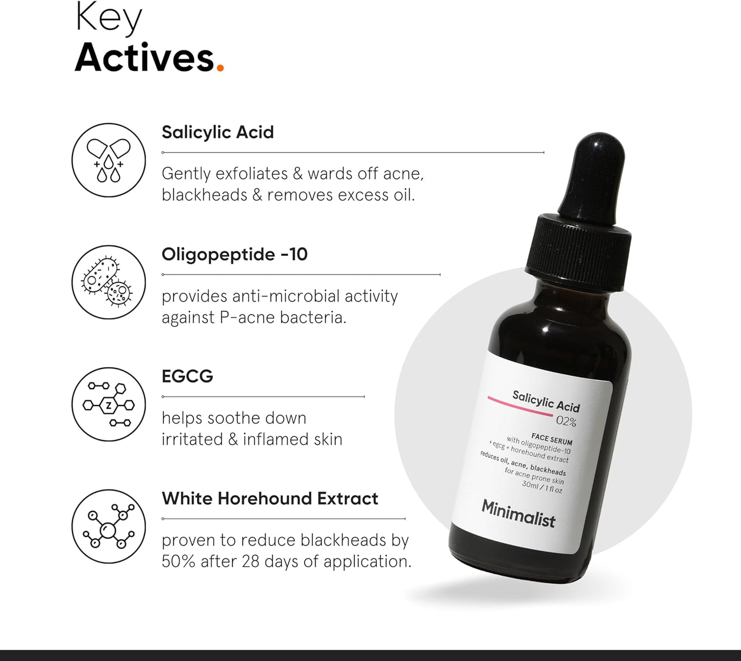 2% Salicylic Acid Serum for Acne, Blackheads & Open Pores | Reduces Excess Oil & Bumpy Texture | BHA Based Exfoliant for Acne Prone or Oily Skin, 30Ml1 Fl Oz (Pack of 1)