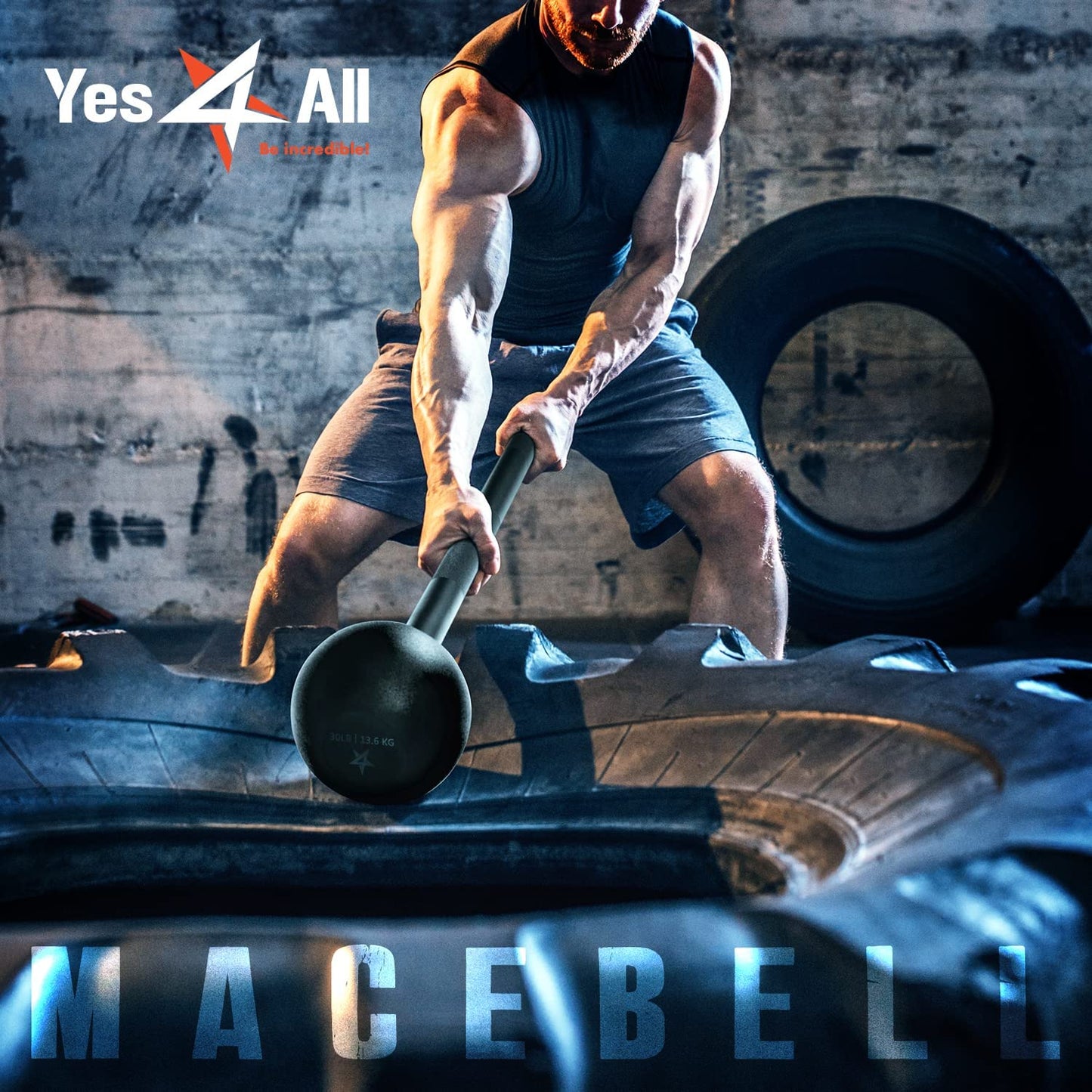 Steel Mace Bell for Strength Training, Shoulder, Grips & Forearms Workouts - Weight Available: 5, 7, 10, 15, 20, 25, 30 Lbs