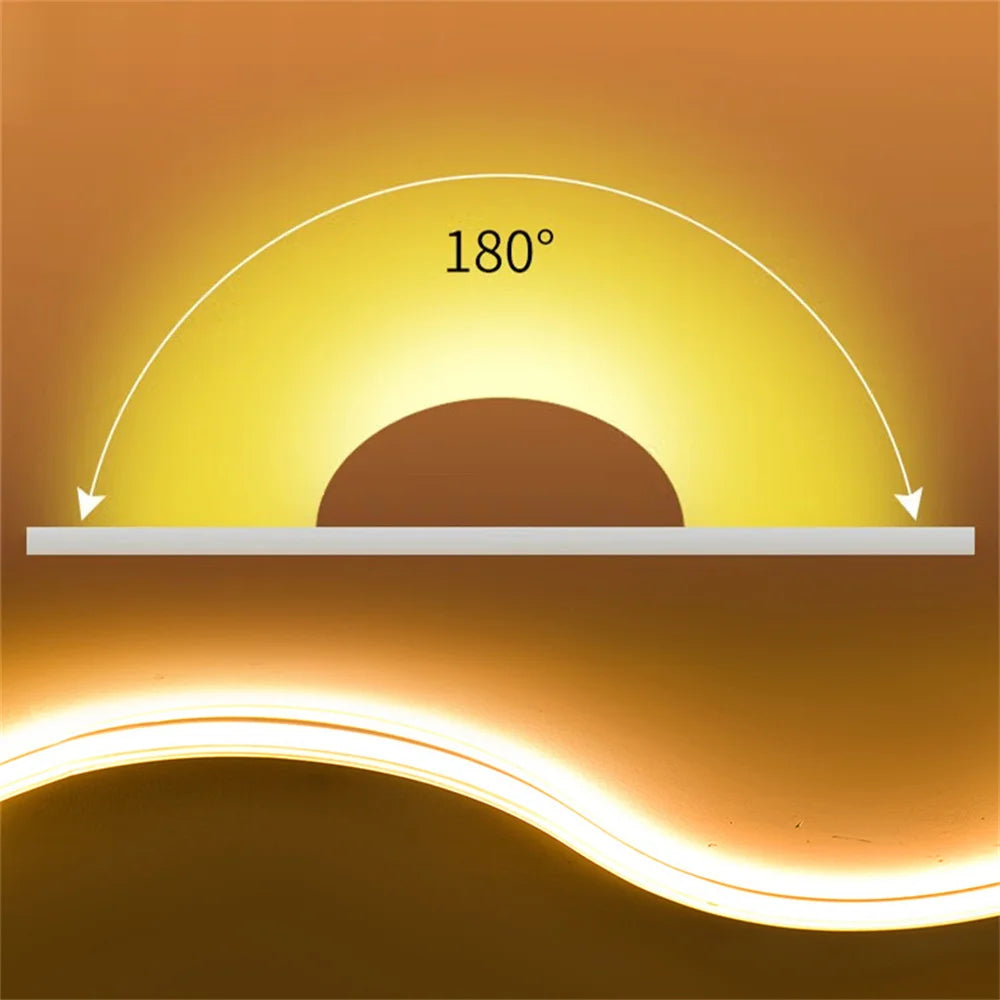 220V Led Ribbon Adhesive High Brightness COB Led Strip for Room Waterproof Led Strip Flexible Ribbon for Outdoor Garden Lighting
