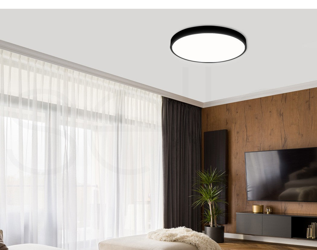 Emitto Ultra-Thin 5Cm LED Ceiling down Light Surface Mount Living Room Black 30W