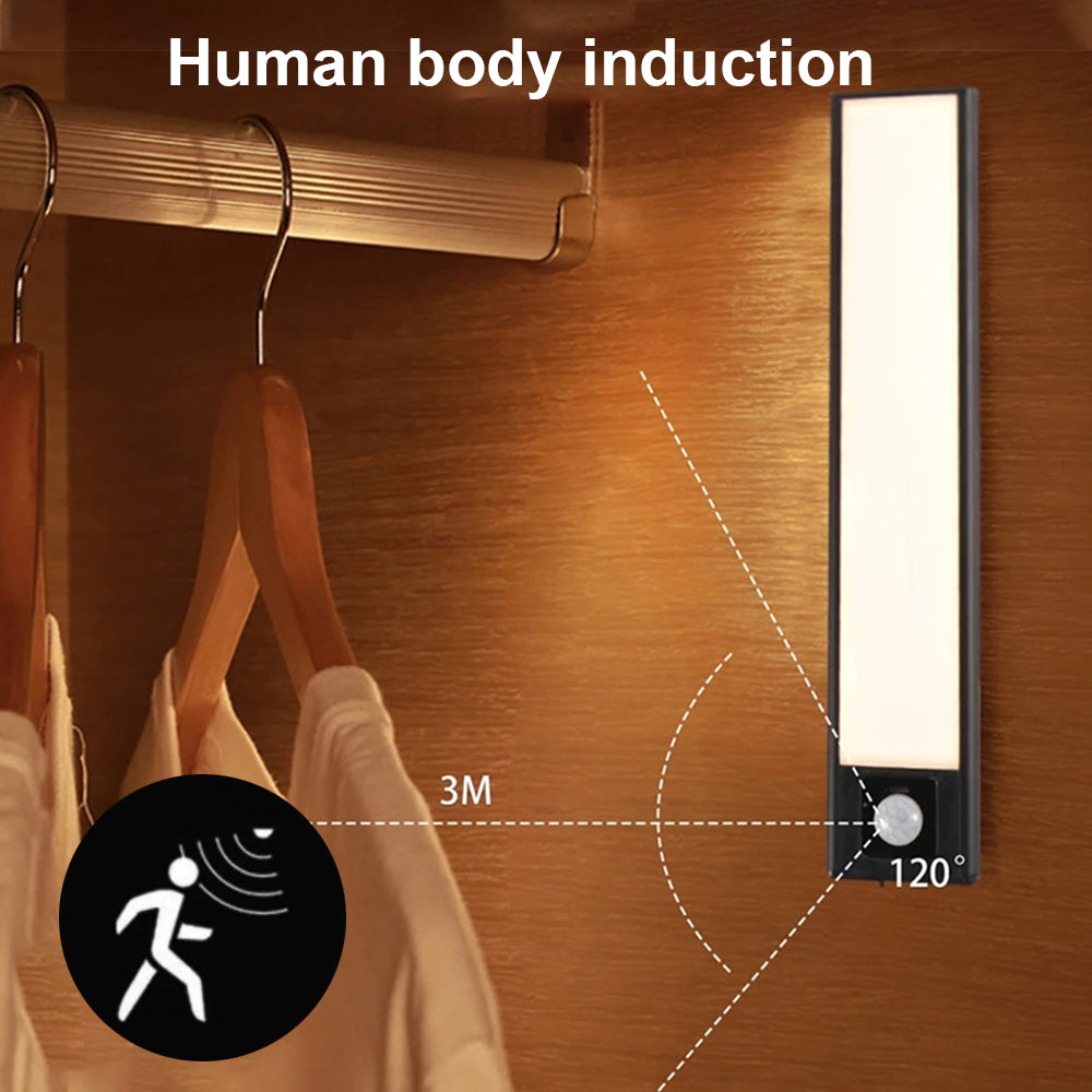 LED Motion Sensor under Closet Light Rechargeable Magnetic Cabinet Dimmable Lamp