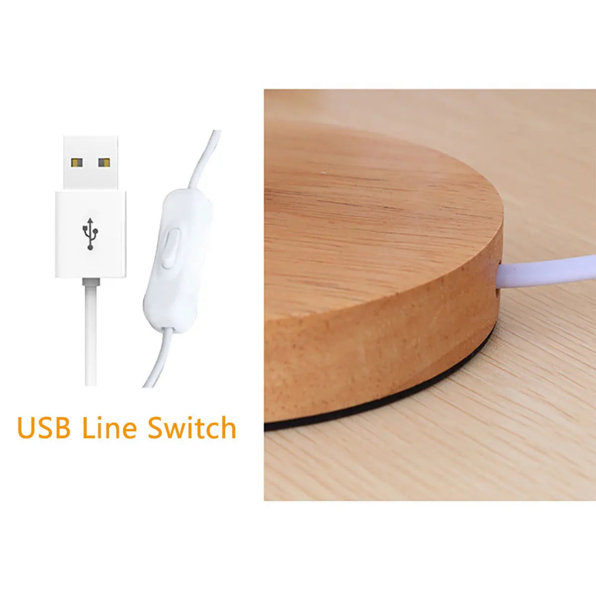 USB Bedside Lamp Night Lights Table Lamp for Bedroom Wooden Desk Lamp Bedside Night Light with Cylinder Lamp Shade Home Decor