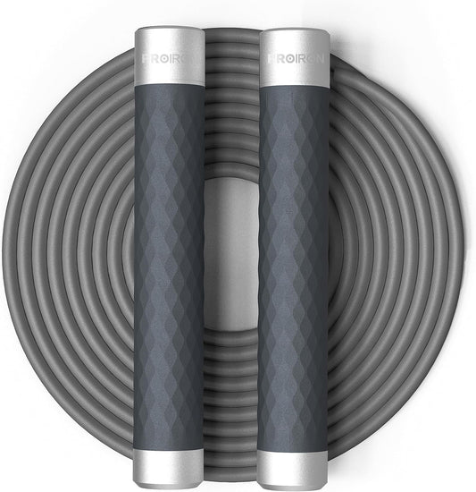 Skipping Rope Double Weighted Jump Rope 360° Swivel Ball Bearings Tangle-Free Double Fat Burning with Aluminum Handle Weighted Jumping Rope for Endurance Weight Lose Crossfit MMA Cardio & Workouts