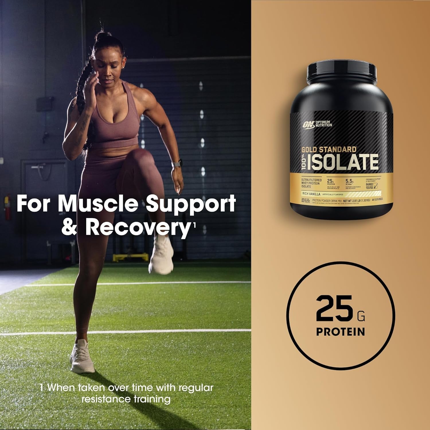 Gold Standard 100% Isolate Protein Powder, Vanilla Flavour, 1.36Kg - [2024/2025 Plastic Neck Band Packaging May Vary]