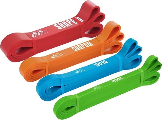 Pull up Assistance Bands, Resistance Heavy Duty Workout Exercise Stretch Fitness Bands Assist Set for Body, Instruction Guide and Carry Bag Included
