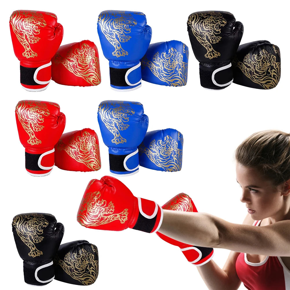 Boxing Gloves Comfortable Sanda Boxing Gloves PU Leather Professional Boxing Gloves Fighting Taekwondo Mitts for Children Adults