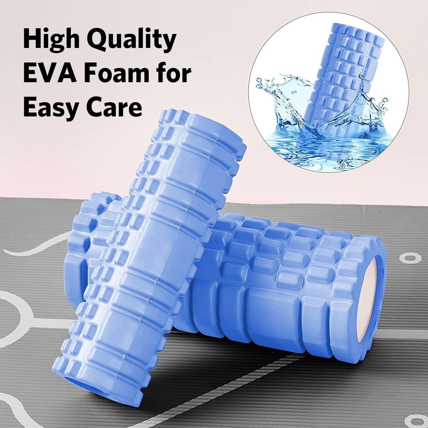Foam Roller, EVA Muscle Roller for Yoga Pilates Back Exercise Physical Therapy 30 X 10 Cm Blue