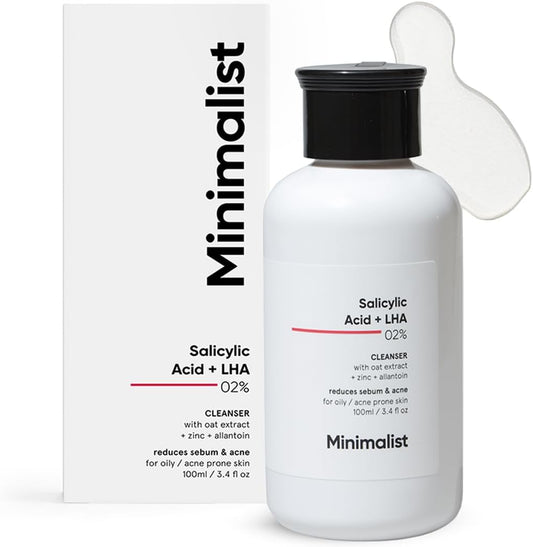 2% Salicylic Acid Face Wash for Oily & Acne Prone Skin | Sulphate Free | anti Acne Face Wash with LHA & Zinc for Men & Women, 100 Ml 3.4Oz (Pack of 1)