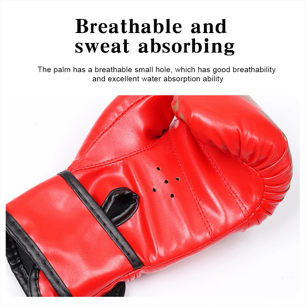 Boxing Gloves Comfortable Sanda Boxing Gloves PU Leather Professional Boxing Gloves Fighting Taekwondo Mitts for Children Adults