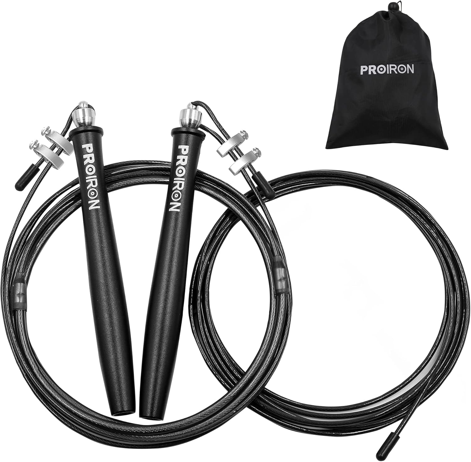 Skipping Rope Speed Jump Rope Double 360° Swivel Ball Bearings Tangle-Free with Aluminum Handle Adjustable Jumping Rope (2 Cables) for Cardio Exercise, Double Unders, Boxing, MMA, Crossfit Training-Men and Women
