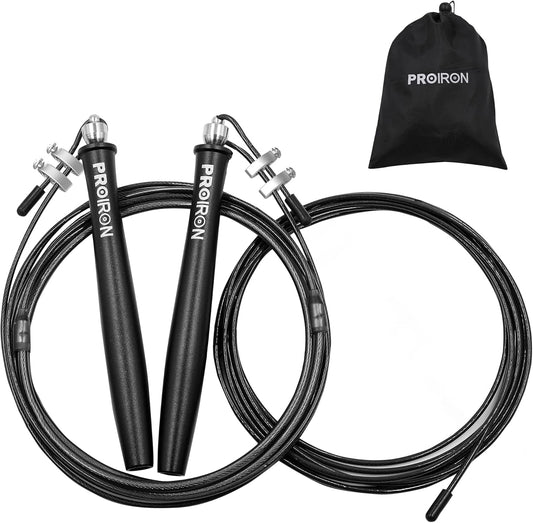 Skipping Rope Speed Jump Rope Double 360° Swivel Ball Bearings Tangle-Free with Aluminum Handle Adjustable Jumping Rope (2 Cables) for Cardio Exercise, Double Unders, Boxing, MMA, Crossfit Training-Men and Women