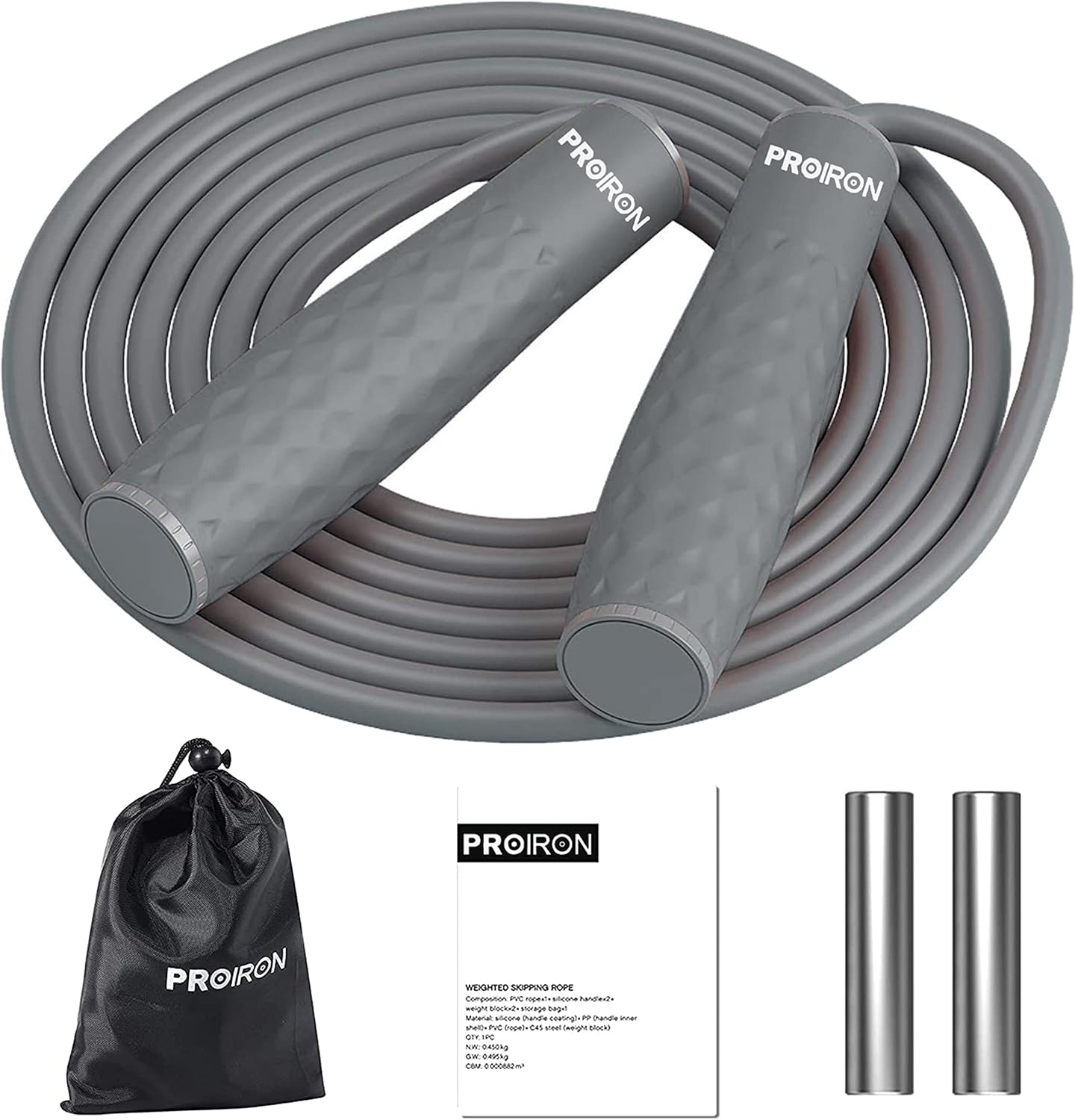 Skipping Rope Double Weighted Jump Rope 1LB Tangle-Free Double Fat Burning with Adjustable Length Extra Thick 7Mm Professional Heavy Jump Rope Adult for Women Men Endurance Weight Lose Crossfit MMA Cardio & Workouts
