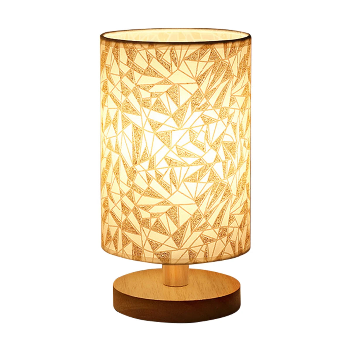 USB Bedside Lamp Night Lights Table Lamp for Bedroom Wooden Desk Lamp Bedside Night Light with Cylinder Lamp Shade Home Decor