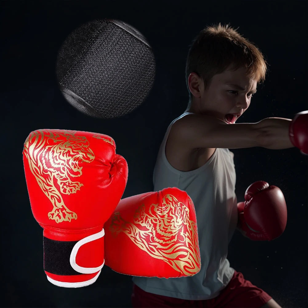 Boxing Gloves Comfortable Sanda Boxing Gloves PU Leather Professional Boxing Gloves Fighting Taekwondo Mitts for Children Adults