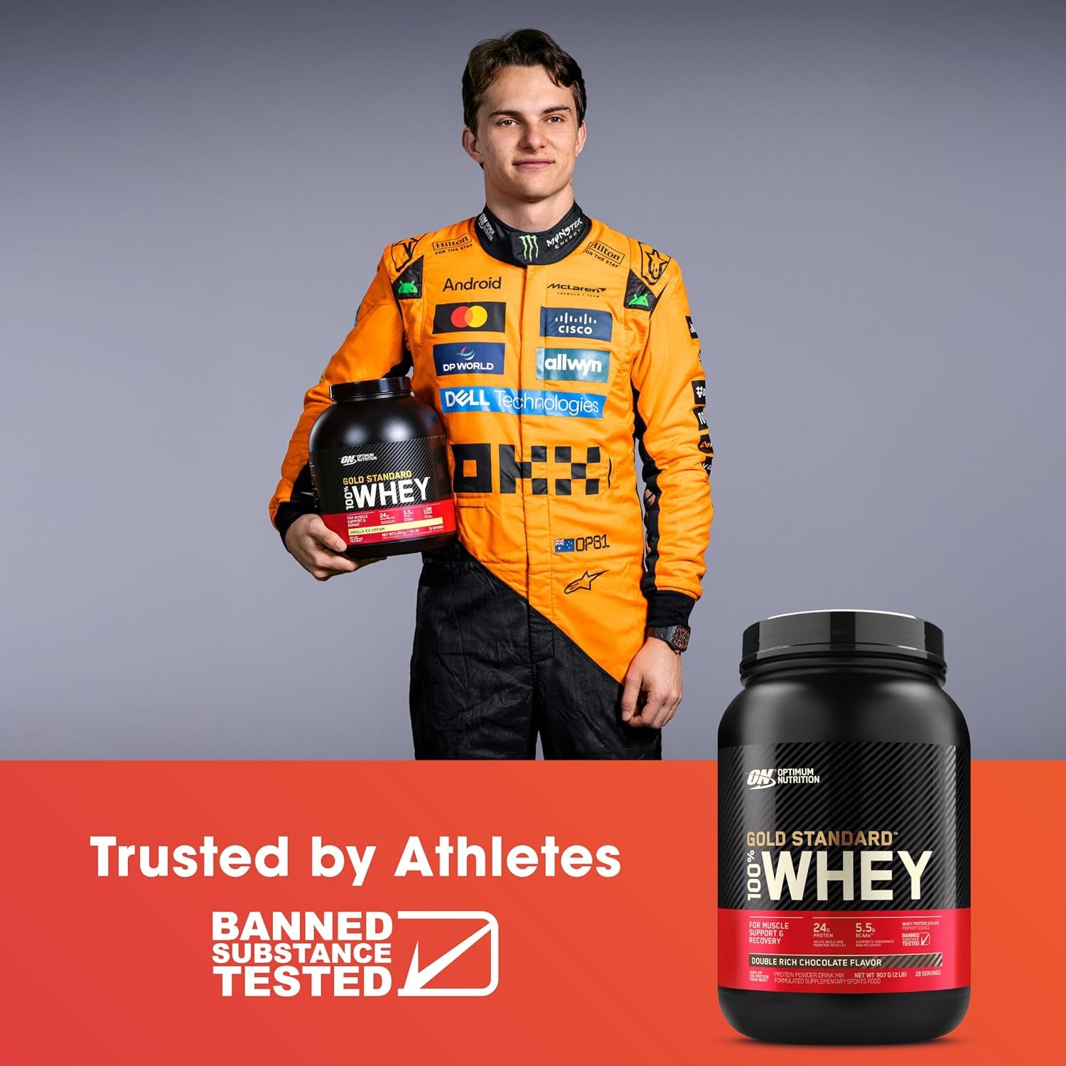 Gold Standard 100% Whey Protein Powder, Extreme Milk Chocolate, 2.27Kg - [2024/2025 Plastic Neck Band Packaging May Vary]