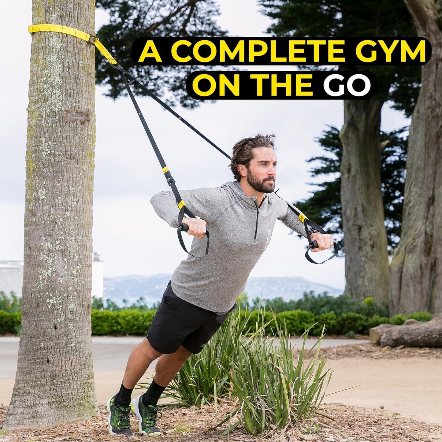 GO Suspension Trainer System: Lightweight & Portable| Full Body Workouts, All Levels & All Goals| Includes Get Started Poster, 2 Workout Guides & Indoor/Outdoor Anchors