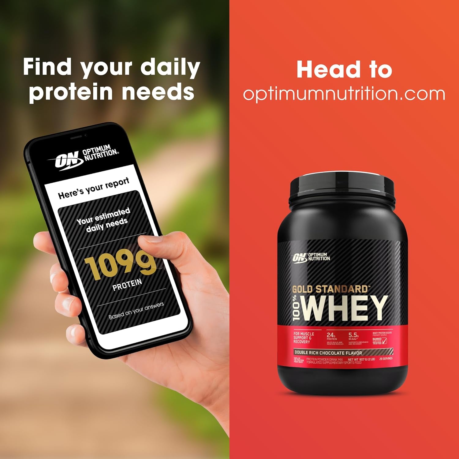Gold Standard 100% Whey Protein Powder, Extreme Milk Chocolate, 2.27Kg - [2024/2025 Plastic Neck Band Packaging May Vary]